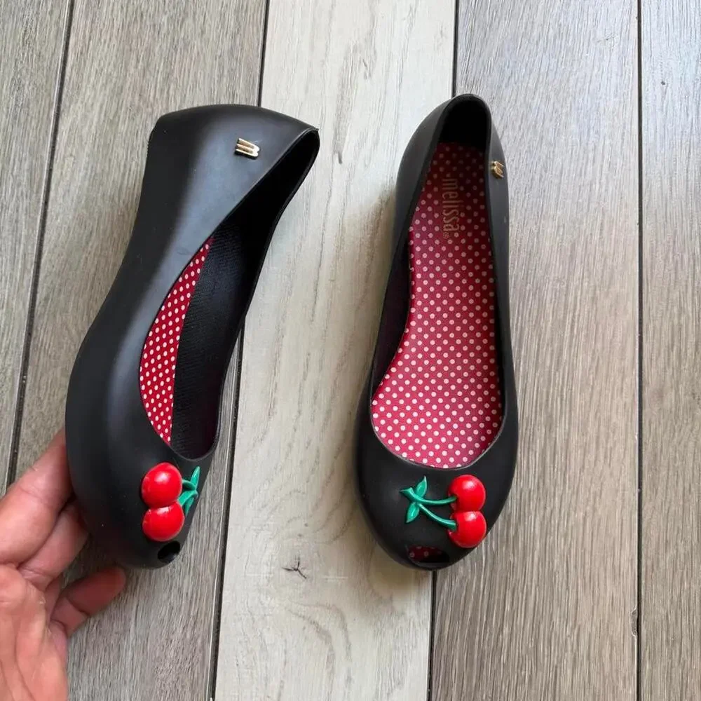 Melissa cherry peep toe jelly
